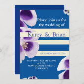 Elégante photo florale moderne, Faire-part de mari (Devant / Derrière)