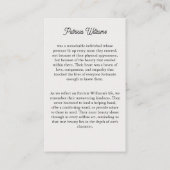 Elégante photo Funeral Cartes de prière (Dos)