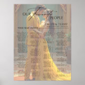 Élégante photo Mariage alphabétique Tableau de siè (Devant)