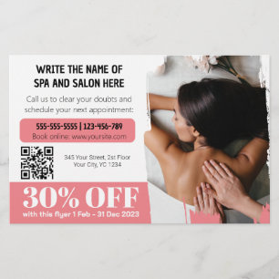 Elegante Photo Massage Therapeut Korting Flyer