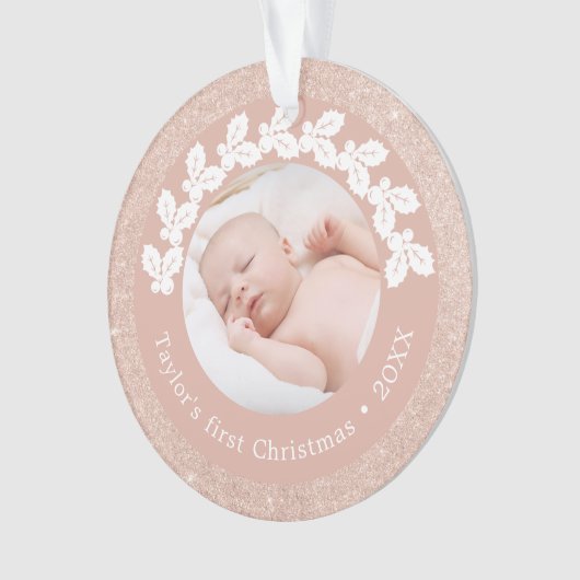 Elégante photo moderne de bébé de Noël sur mesure (devant)