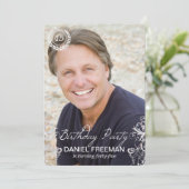 Élégante photo moderne de foune Invitations d'anni (Debout devant)