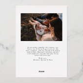 Elégante photo moderne Foil carte de Noël (Verso)