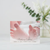 Elégante photo Nouveau-né bébé pieds Faire-part de (Debout devant)