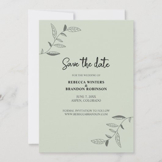 Élégante Photo Recto-Verso de Save The Date Rustiq (Dos)