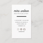 Elégante Photographie Carte de visite Design et so (Dos)
