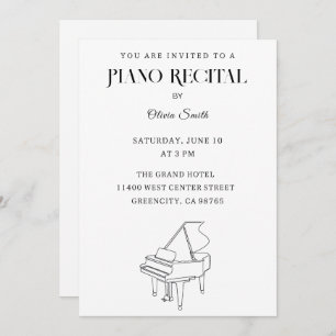 Elegante piano overweging uitnodiging