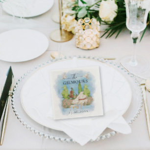 Elegante piano   Viool bloemen duiven bruiloft lux Servet