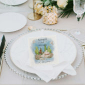 Elegante piano | Viool bloemen duiven bruiloft lux Servet