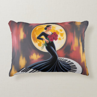 Elegante Pianomuziek Vrouw Kunst Design Accent Kussen