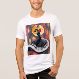 Elegante Pianomuziek Vrouw Kunst Design Tri-Blend Shirt