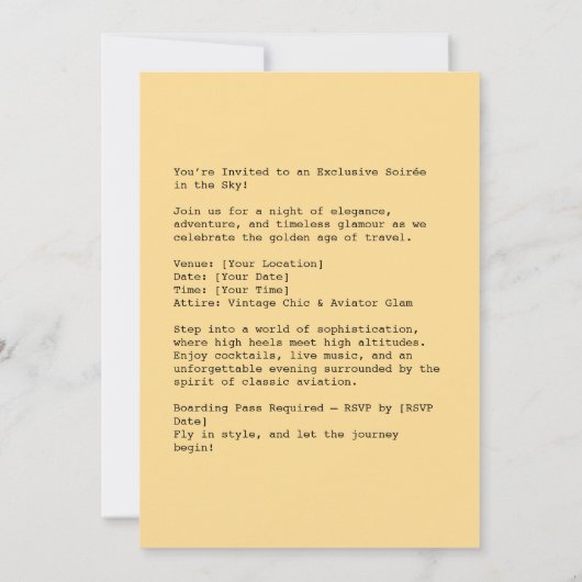 Elegante piloot van de Jet Kaart (Achterkant)