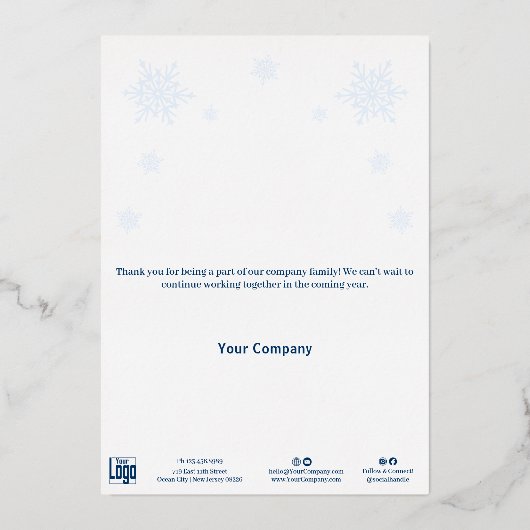 Elégante Pine Cone Foil Business Carte de vacances (Verso)