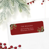 Elegante Pine Leaves Christmas Retouradres Etiket
