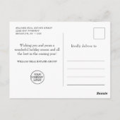 Elegante Pine Tree Christmas Company Groet Briefkaart (Achterkant)