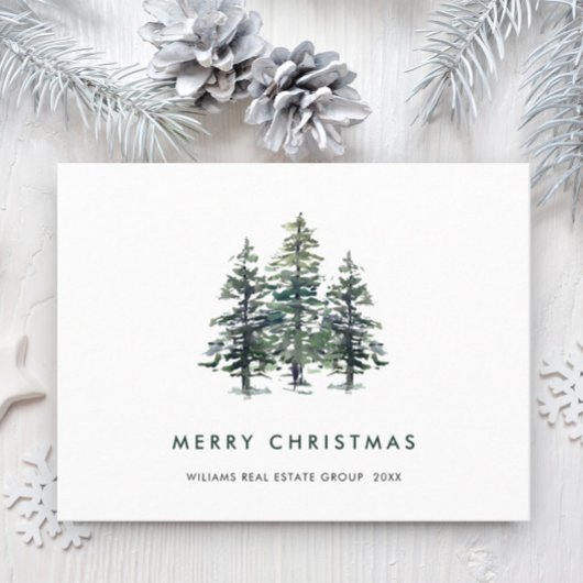 Elegante Pine Tree Christmas Company Groet Briefkaart