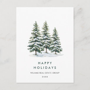 Elegante Pine Tree Christmas Company Groet Briefkaart