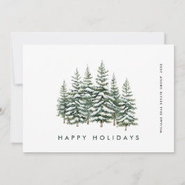 Elegante Pine Tree Christmas Company Groet Feestdagenkaart