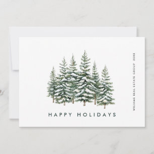 Elegante Pine Tree Christmas Company Groet Feestdagenkaart