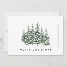 Elegante Pine Tree Christmas Company Groet Feestdagenkaart