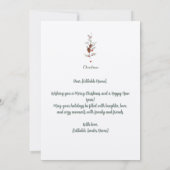 Elégante Pinecone de Noël & Carte Holly (Dos)