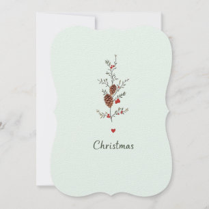 Elégante Pinecone de Noël & Carte Holly