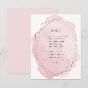 Elegante Pink Bat Mitzvah Receptie Kaart