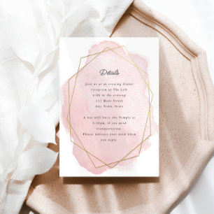 Elegante Pink Bat Mitzvah Receptie Kaart