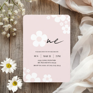 Elegante Pink Daisy Kids Verjaardag Kaart