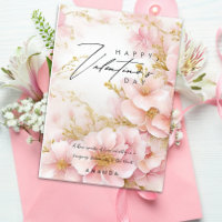 Elegante Pink Roses Valentijnsdag kaart voor haar