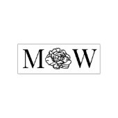 Elegante Pioenbloem 2 Initieel Trouwpaar Zelfinktende Stempel (Design)