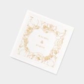 Elegante pioenen bruiloft folie servetten (Links)