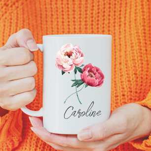 Elegante pioenen op maat koffiemok