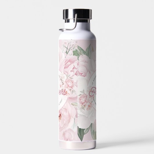 Elegante pioenroos bloemen grootouders we zouden j waterfles (Rechts)