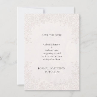 Elegante Pioenroze Bloemige Trouw Save The Date C