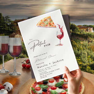 Elegante pizza en wijn perfect paar repetitie dine kaart