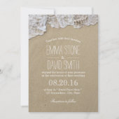 Elégante Plage Eau & Sable Mariage Invitations (Devant)