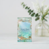 Elégante plage enchantée Carte de visite tropical (Debout devant)