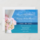 Elégante Plage Florale Plage Mariage Invitation (Devant)