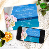Elégante Plage Florale Plage Mariage Invitation