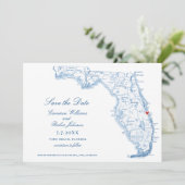 Elégante Plage Vero Floride Mariage Marine Carte (Debout devant)