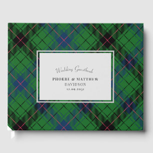 Elegante Plaid Davidson Schotse Ruit Groen Rustiek Gastenboek