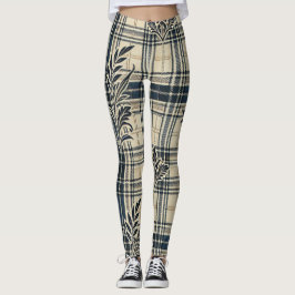 Elegante Plaid & Floral Leggings