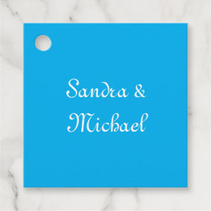 Elegante Plain Azure Blauw Gepersonaliseerde Custo Bedankjes Labels