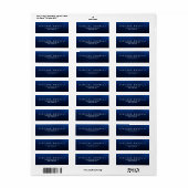 Elegante Plain Blue Minimalist Modern Etiket (Full Sheet)