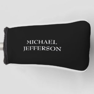 Elegante Plain Zwart Wit Gepersonaliseerde Custom Golfheadcover