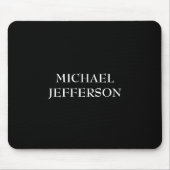 Elegante Plain Zwart Wit Gepersonaliseerde Custom Muismat (Voorkant)