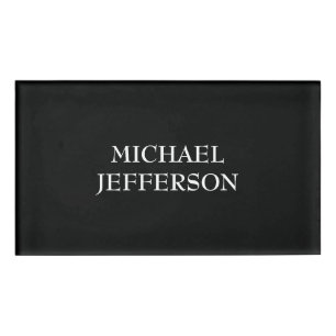 Elegante Plain Zwart Wit Gepersonaliseerde Custom Naambadge