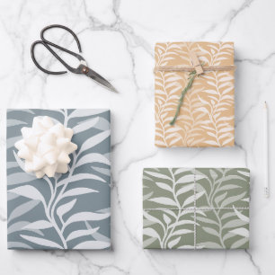 Elegante plantsilhouetten in stroom inpakpapier vel