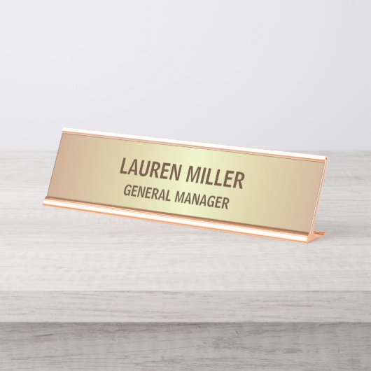 Élégante Plaque Brown dorée (Devant)